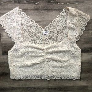 Free People Chase Me Lace Brami in White Size Large